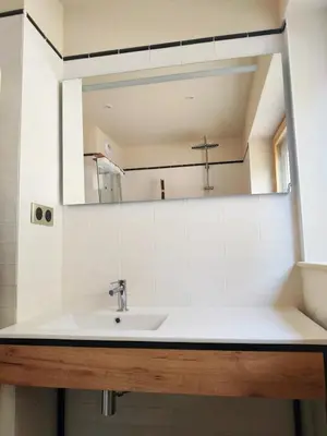 Salle de bains dans l'établissement Le Manoir Au Lac