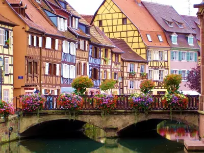 Vue générale sur Colmar ou vue de la ville depuis l'appartement