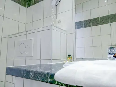 Salle de bains dans l'établissement Hotel Berlioz EuroAirport Basel - Mulhouse - Freiburg