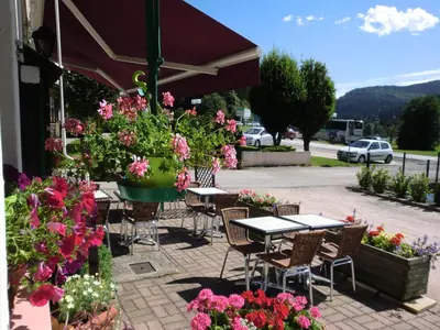 Vue générale sur la montagne ou vue sur la montagne depuis l'hôtel