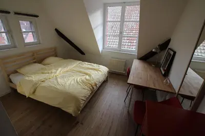 Un ou plusieurs lits dans un hébergement de l'établissement Colmar City Center - Cosy Appartement BED' N' BREDALA Max