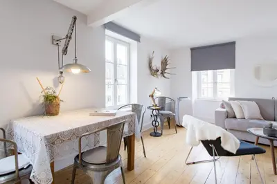 Coin salon dans l'établissement Reflets Sur La Lauch appartements
