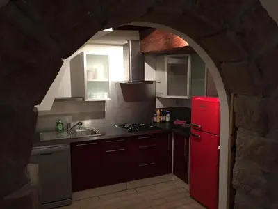 Cuisine ou kitchenette dans l'établissement Gîte Elisa et Léna