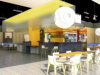 Cuisine ou kitchenette dans l'établissement Ibis Styles Mulhouse Centre Gare