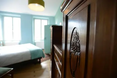 Un ou plusieurs lits dans un hébergement de l'établissement Les Appartements Saint Nicolas
