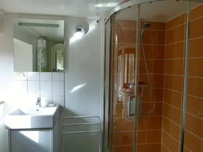 Salle de bains dans l'établissement Gîte Chez Dimanche