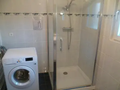 Salle de bains dans l'établissement Gite le Schnouki