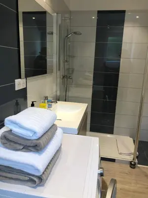 Salle de bains dans l'établissement Gîte De Charme