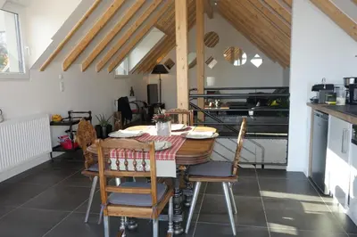 Cuisine ou kitchenette dans l'établissement Gite La Fixoune