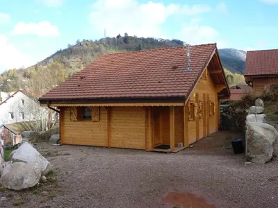 Vue générale sur la montagne ou vue sur la montagne depuis le chalet