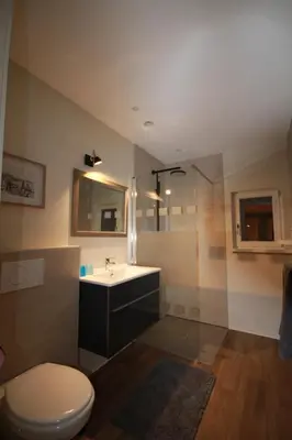 Salle de bains dans l'établissement Les Bords de L´Ill