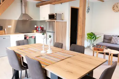 Cuisine ou kitchenette dans l'établissement Les Granges De Jadis d'Alsace