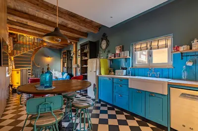Cuisine ou kitchenette dans l'établissement Le B. VINTAGE