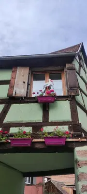 Balcon ou terrasse dans l'établissement Gîte chez 