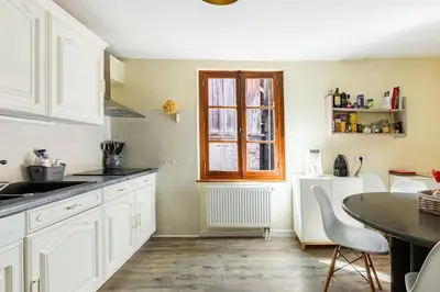 Cuisine ou kitchenette dans l'établissement Le Gîte de Sandra