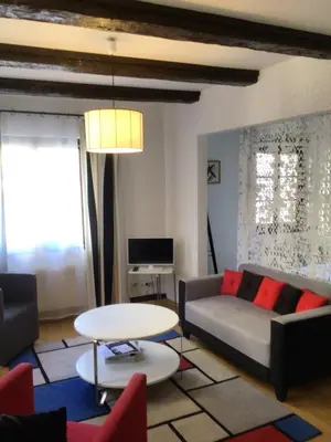 Coin salon dans l'établissement Little Bartholdi - Appartement Colmar Hyper Centre