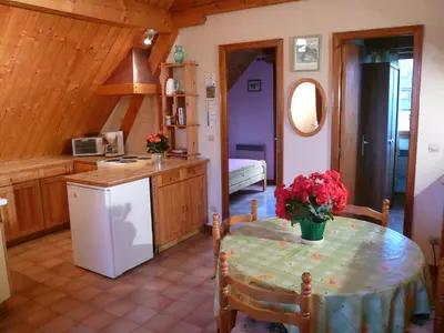 Cuisine ou kitchenette dans l'établissement Gite-Annie