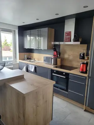 Cuisine ou kitchenette dans l'établissement Les Jacynthes