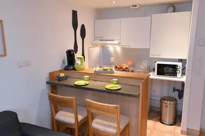 Cuisine ou kitchenette dans l'établissement Appartement Le cosy de la Petite Venise