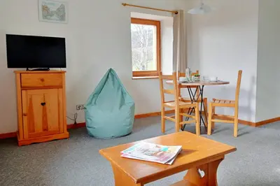 Télévision ou salle de divertissement dans l'établissement Gîte Les 4 Saisons