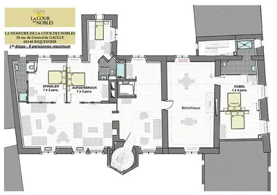 Plan de l'établissement Domaine La Cour Des Nobles - Demeure, Maison et Appartements au coeur de Riquewihr