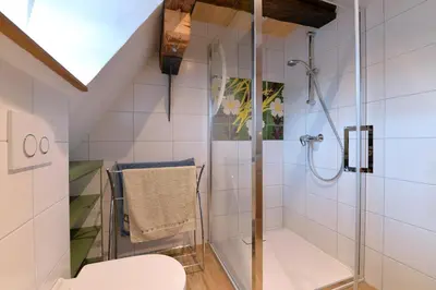 Salle de bains dans l'établissement Les colombages d'a cote