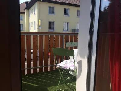 Balcon ou terrasse dans l'établissement Appartement vue sur lac
