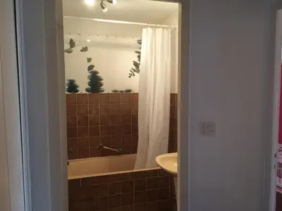 Salle de bains dans l'établissement Appartement vue sur lac