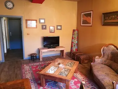 Télévision ou salle de divertissement dans l'établissement Au Cep de Vigne