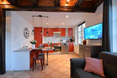 Cuisine ou kitchenette dans l'établissement Appartement L'Elégant de la Petite Venise