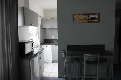 Cuisine ou kitchenette dans l'établissement Cosy F2 Basel Saint-Louis