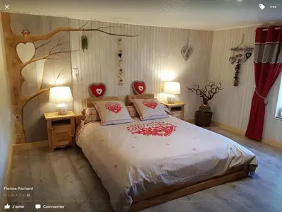 Un ou plusieurs lits dans un hébergement de l'établissement La Ferme de Là-haut B&B