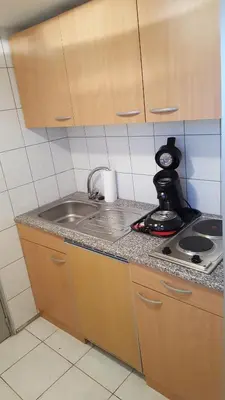 Cuisine ou kitchenette dans l'établissement Au Mariafeld