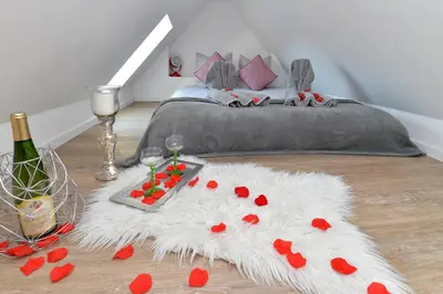 Un ou plusieurs lits dans un hébergement de l'établissement Appartement La petite terrasse sur les toits