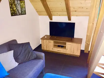 Télévision ou salle de divertissement dans l'établissement Gîte Bodenmatt