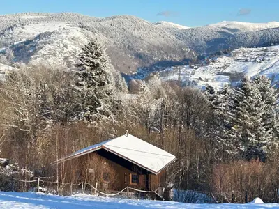 L'établissement Chalet Les Bouleaux, la montagne des lamas en hiver
