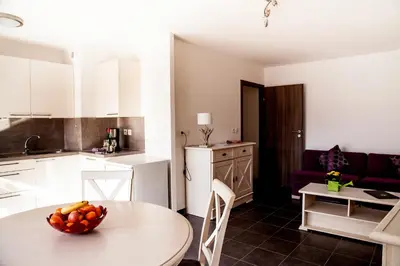 Cuisine ou kitchenette dans l'établissement Hôtel Le Ménestrel