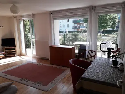 Coin salon dans l'établissement Résidence Le Parc COLMAR
