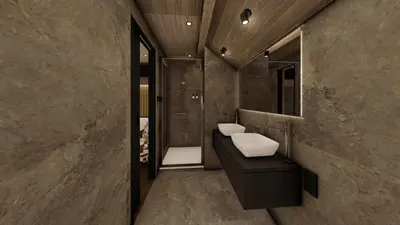 Salle de bains dans l'établissement Hôtel - Restaurant Le Couchetat