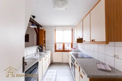 Cuisine ou kitchenette dans l'établissement Au Bonheur des Anges Appartement 2 chambres avec terrasse