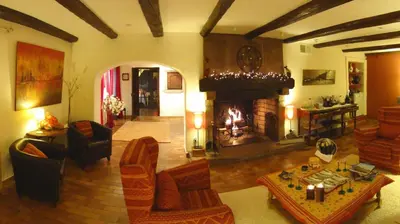 Coin salon dans l'établissement La Haute Grange Gîtes de Charme en Alsace