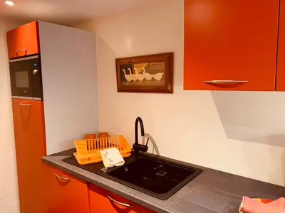 Cuisine ou kitchenette dans l'établissement La Haute Grange Gîtes de Charme en Alsace