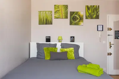 Un ou plusieurs lits dans un hébergement de l'établissement Travel Homes - Le Wilson, face à la gare