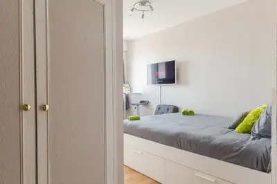 Un ou plusieurs lits dans un hébergement de l'établissement Travel Homes - Le Wilson, face à la gare