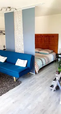 Un ou plusieurs lits dans un hébergement de l'établissement Appartement 50m du Lac