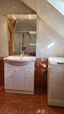 Salle de bains dans l'établissement Au pied du Markstein