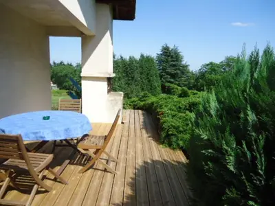 Balcon ou terrasse dans l'établissement cottage pleine nature
