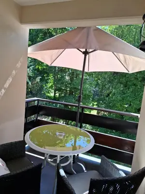 Balcon ou terrasse dans l'établissement l'ecureuil