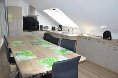 Cuisine ou kitchenette dans l'établissement Gite Du Neuland