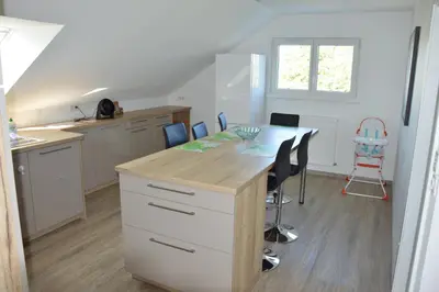 Cuisine ou kitchenette dans l'établissement Gite Du Neuland
